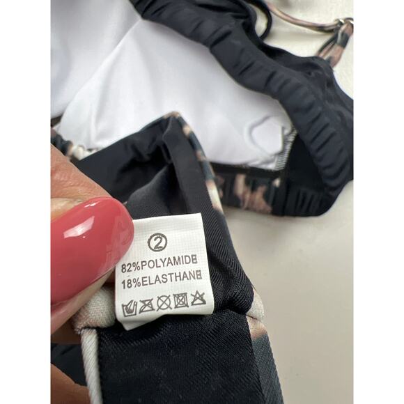 Women's Small Cheetah Print Sexy 2Piece Sexy Swimwear High Cut Bikini Set Padded - Picture 9 of 10